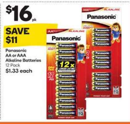 Panasonic AA or AAA Alkaline Batteries
