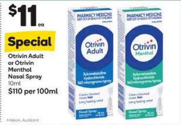 Otrivin Adult or Otrivin Menthol Nasal Spray