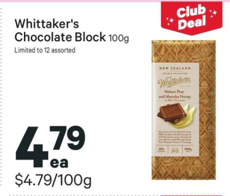 Whittaker's Chocolate Block 100g