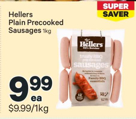Hellers Plain Precooked Sausages