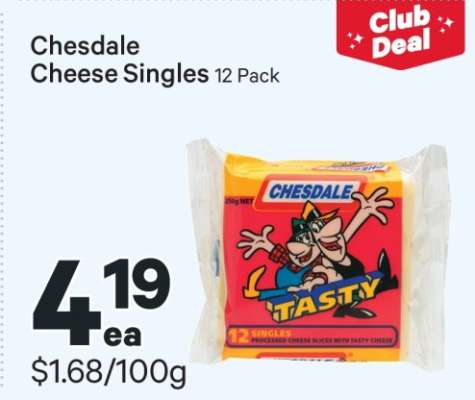 Chesdale Cheese Singles 12 Pack