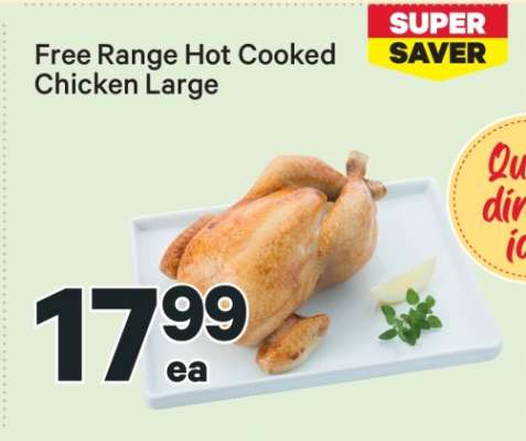Free Range Hot Cooked Chicken Large