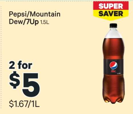 Pepsi/Mountain Dew/7Up 1.5L