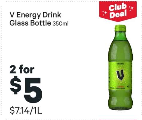 V Energy Drink Glass Bottle