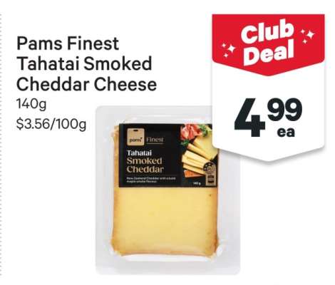 Pams Finest Tahatai Smoked Cheddar Cheese