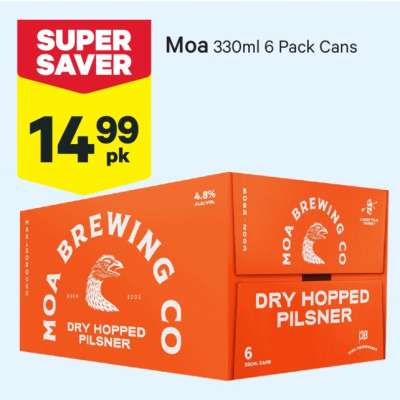 Moa 330ml 6 Pack Cans