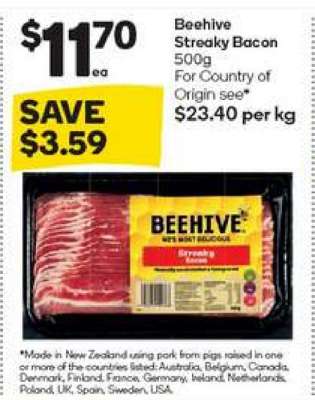 Beehive Streaky Bacon