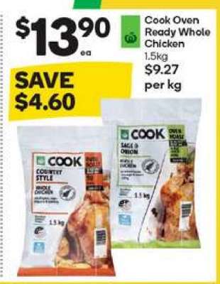 Cook Oven Ready Whole Chicken