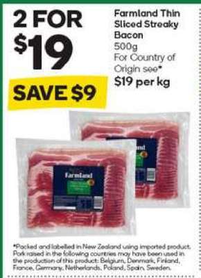 Farmland Thin Sliced Streaky Bacon