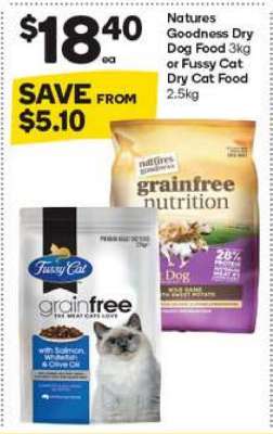 Natures Goodness Dry Dog Food 3kg or Fussy Cat Dry Cat Food 2.5kg